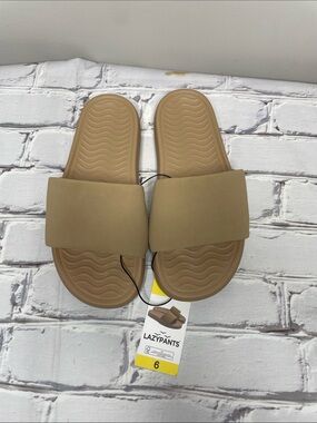 Lazypants Tan Slide Sandals
